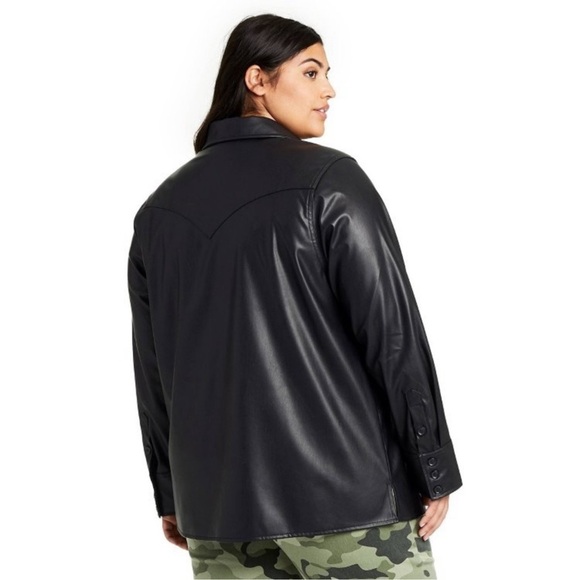 Nili Lotan x Target Avant Garde Faux Leather Button-Down Shirt Jacket Women’s 4X - Picture 2 of 10